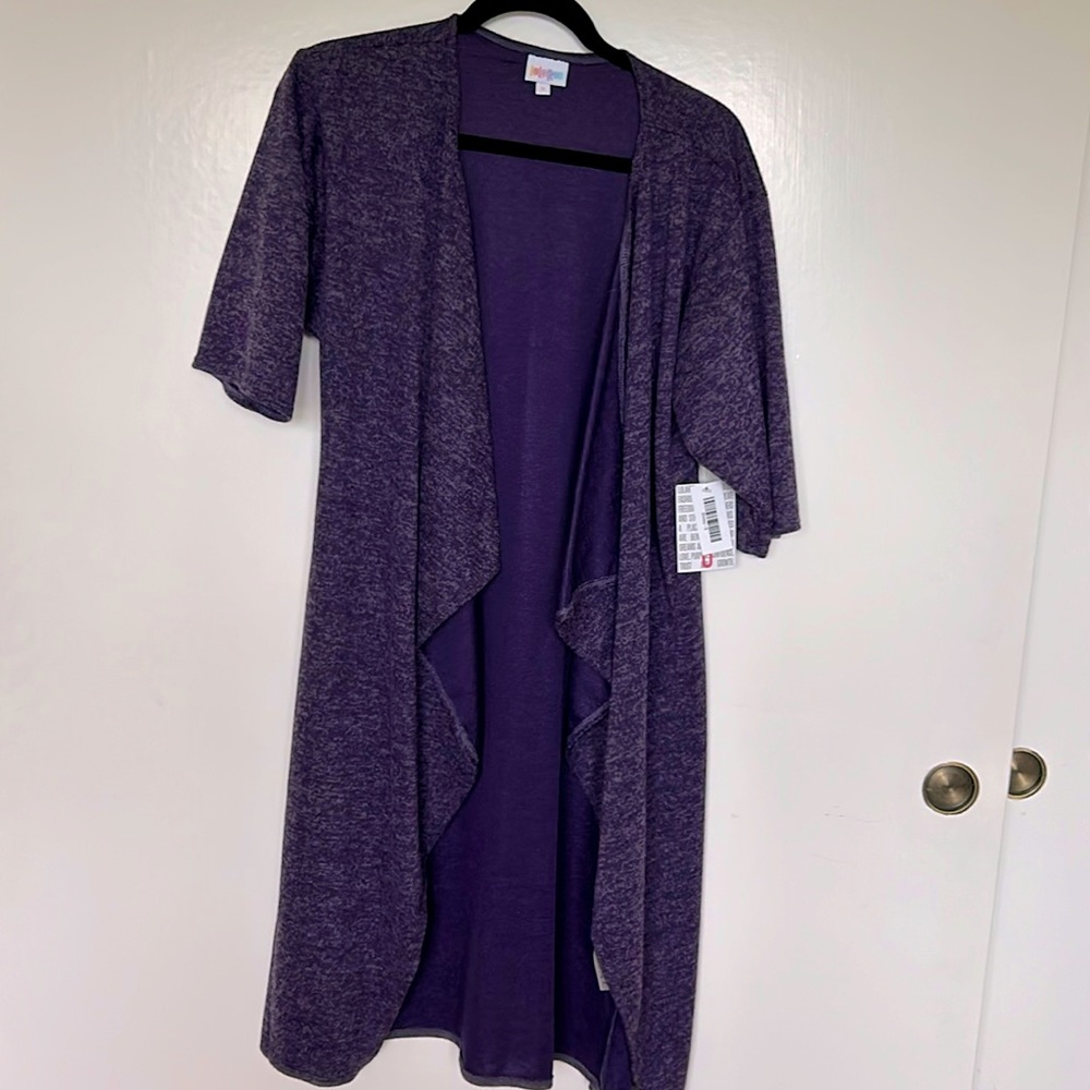 Lularoe Shirley Kimono Open Front Cardigan Size Small, Purple Knit